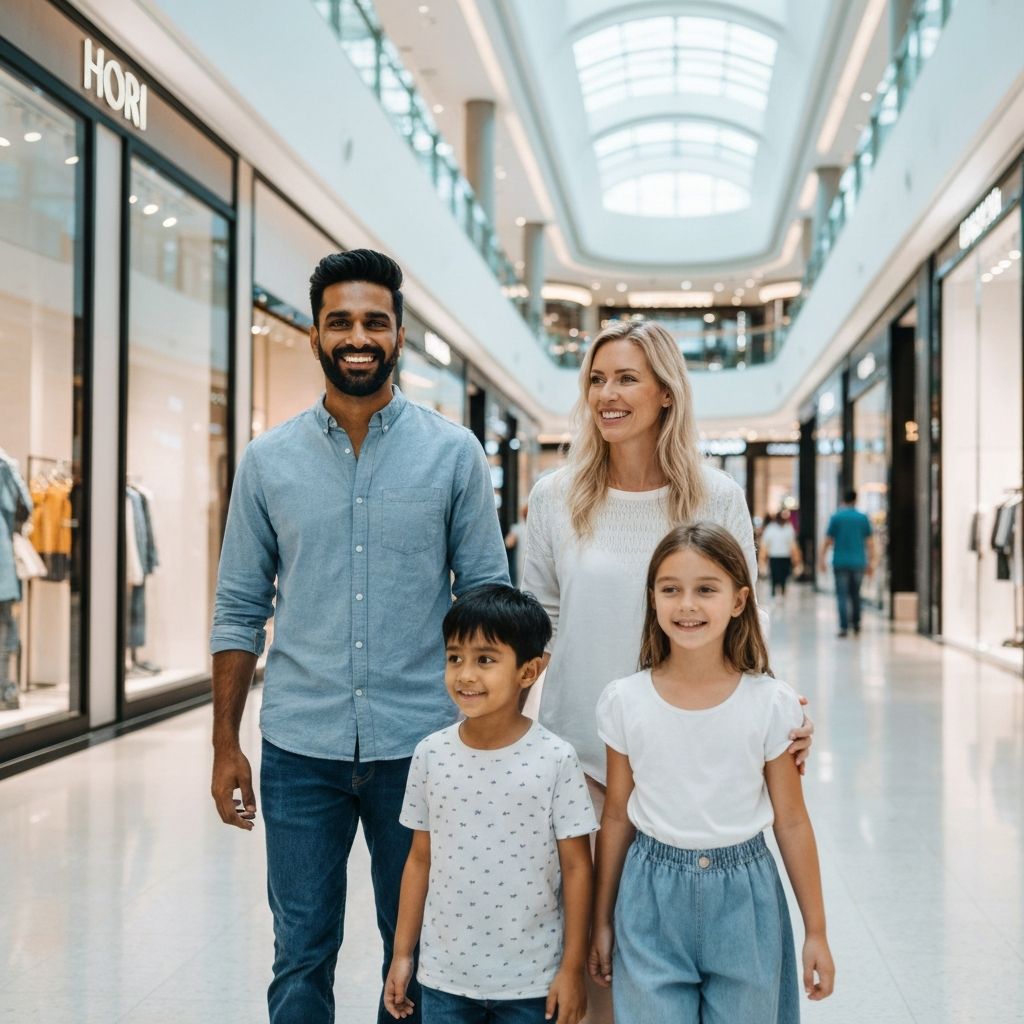 Happy family shopping